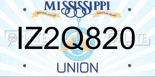 IZ2Q820 Mississippi License Plate