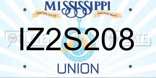 IZ2S208 Mississippi License Plate