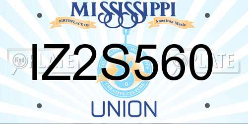 IZ2S560 Mississippi License Plate