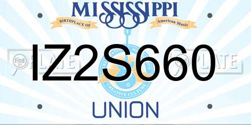IZ2S660 Mississippi License Plate