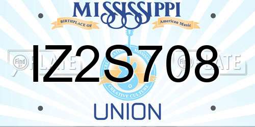 IZ2S708 Mississippi License Plate