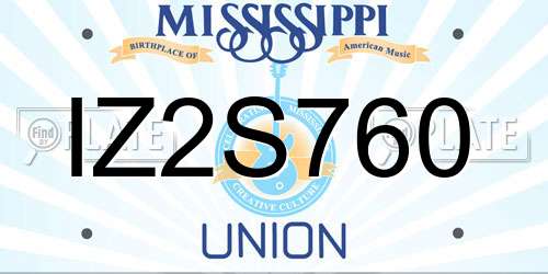 IZ2S760 Mississippi License Plate