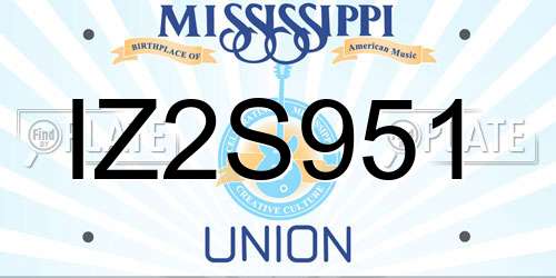 IZ2S951 Mississippi License Plate