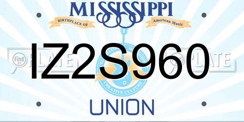 IZ2S960 Mississippi License Plate