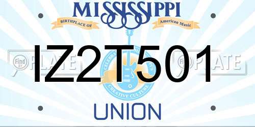 IZ2T501 Mississippi License Plate