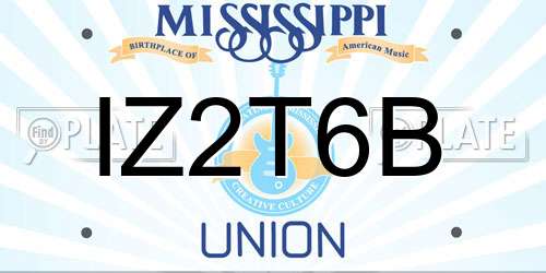 IZ2T6B Mississippi License Plate