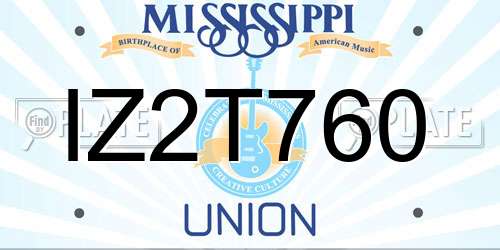 IZ2T760 Mississippi License Plate