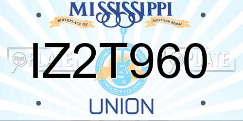 IZ2T960 Mississippi License Plate