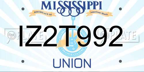 IZ2T992 Mississippi License Plate