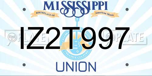 IZ2T997 Mississippi License Plate