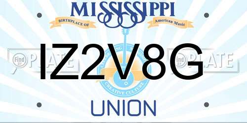 IZ2V8G Mississippi License Plate