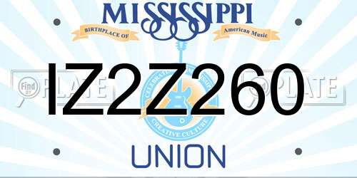 IZ2Z260 Mississippi License Plate
