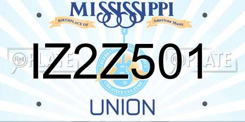 IZ2Z501 Mississippi License Plate