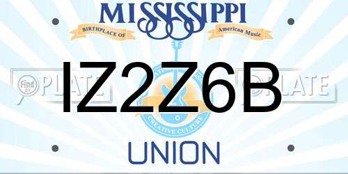 IZ2Z6B Mississippi License Plate