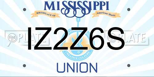 IZ2Z6S Mississippi License Plate