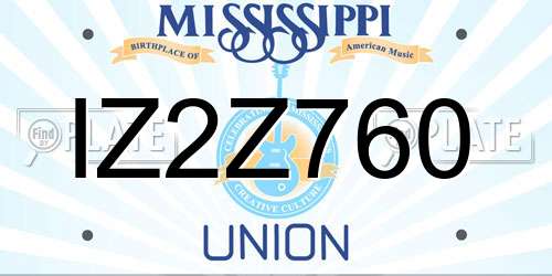 IZ2Z760 Mississippi License Plate