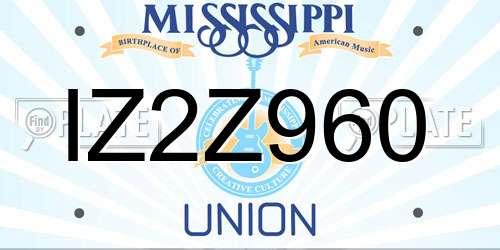 IZ2Z960 Mississippi License Plate