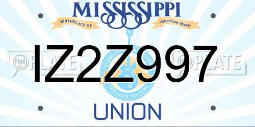 IZ2Z997 Mississippi License Plate