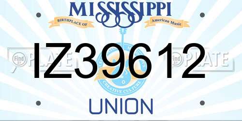IZ39612 Mississippi License Plate