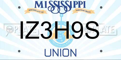 IZ3H9S Mississippi License Plate