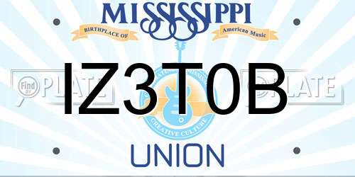 IZ3T0B Mississippi License Plate