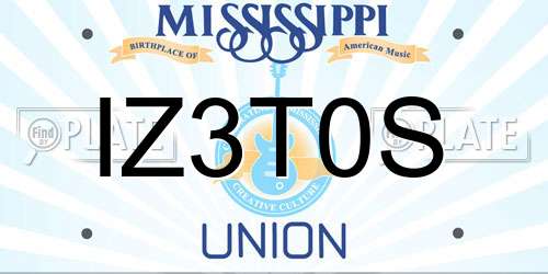 IZ3T0S Mississippi License Plate