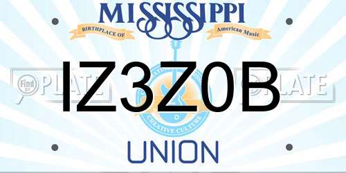 IZ3Z0B Mississippi License Plate