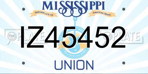 IZ45452 Mississippi License Plate