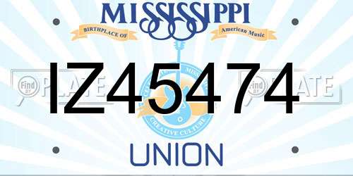 IZ45474 Mississippi License Plate