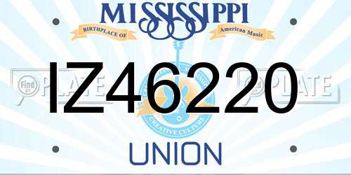 IZ46220 Mississippi License Plate
