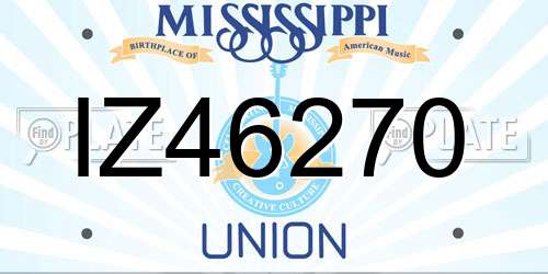 IZ46270 Mississippi License Plate
