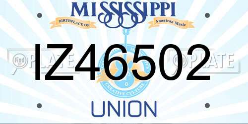 IZ46502 Mississippi License Plate