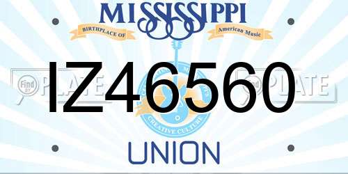 IZ46560 Mississippi License Plate