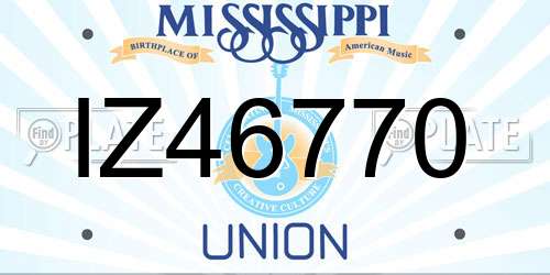 IZ46770 Mississippi License Plate