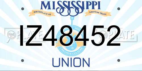IZ48452 Mississippi License Plate