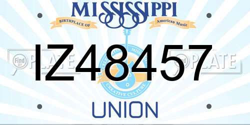 IZ48457 Mississippi License Plate