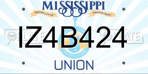 IZ4B424 Mississippi License Plate