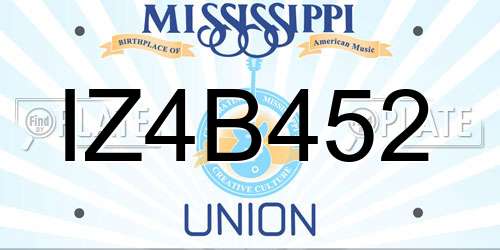 IZ4B452 Mississippi License Plate