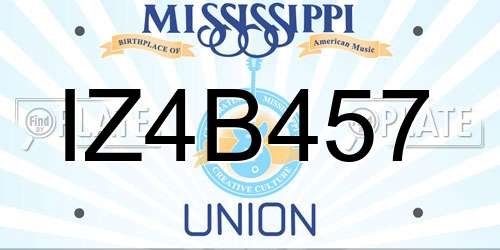 IZ4B457 Mississippi License Plate
