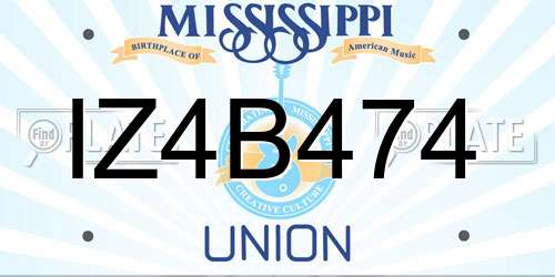 IZ4B474 Mississippi License Plate
