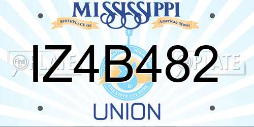 IZ4B482 Mississippi License Plate