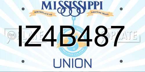IZ4B487 Mississippi License Plate