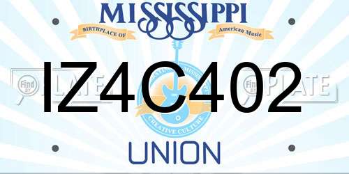 IZ4C402 Mississippi License Plate