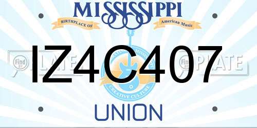 IZ4C407 Mississippi License Plate