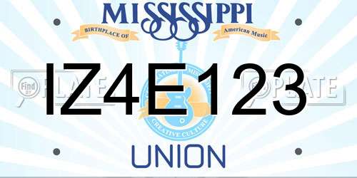 IZ4E123 Mississippi License Plate