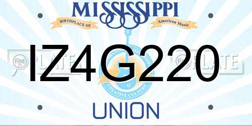 IZ4G220 Mississippi License Plate