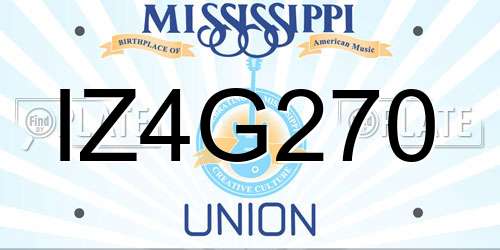 IZ4G270 Mississippi License Plate