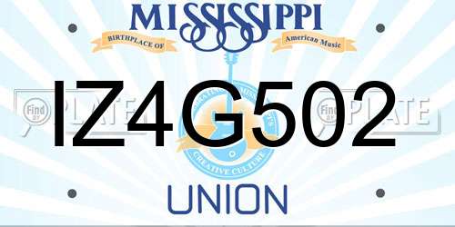 IZ4G502 Mississippi License Plate