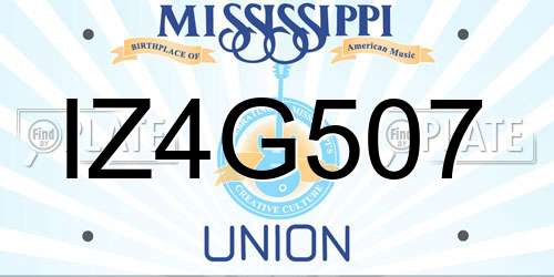 IZ4G507 Mississippi License Plate