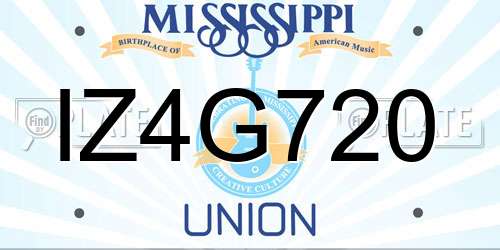 IZ4G720 Mississippi License Plate